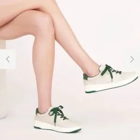 STAUD + KEDS The Court Sneaker‎ Cream/Green – SZ 7 NEW - Picture 1 of 12